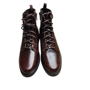 Everlane Modern Lace-Up Leather Brown Boots | Size 10